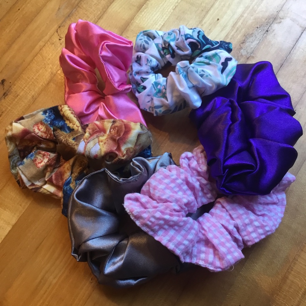 2/$20 Set of 6 handmade hair scrunchies